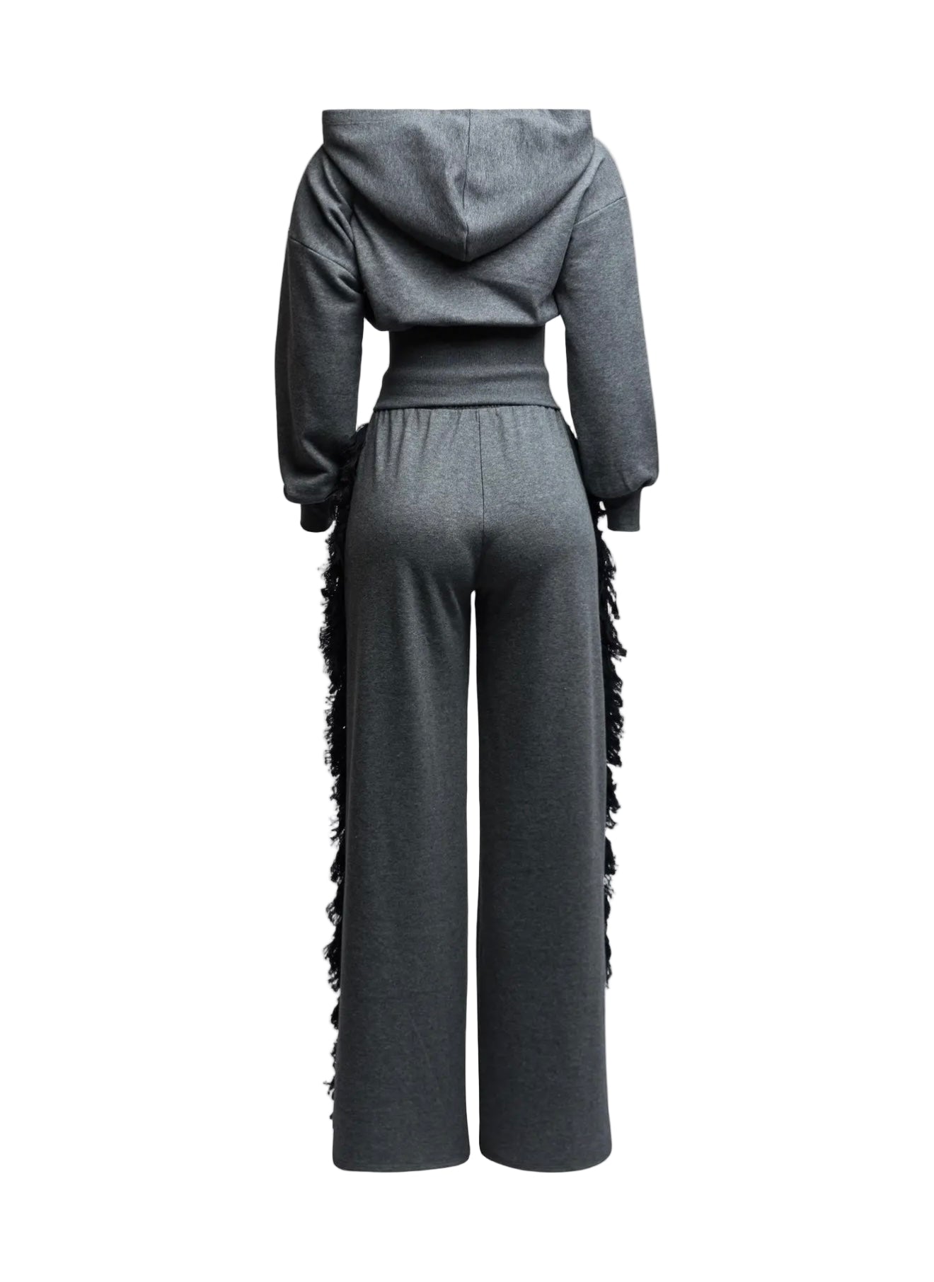Hooded Side Tassel Pants Set