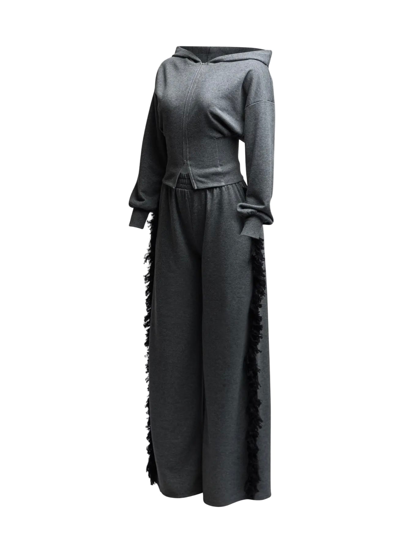Hooded Side Tassel Pants Set