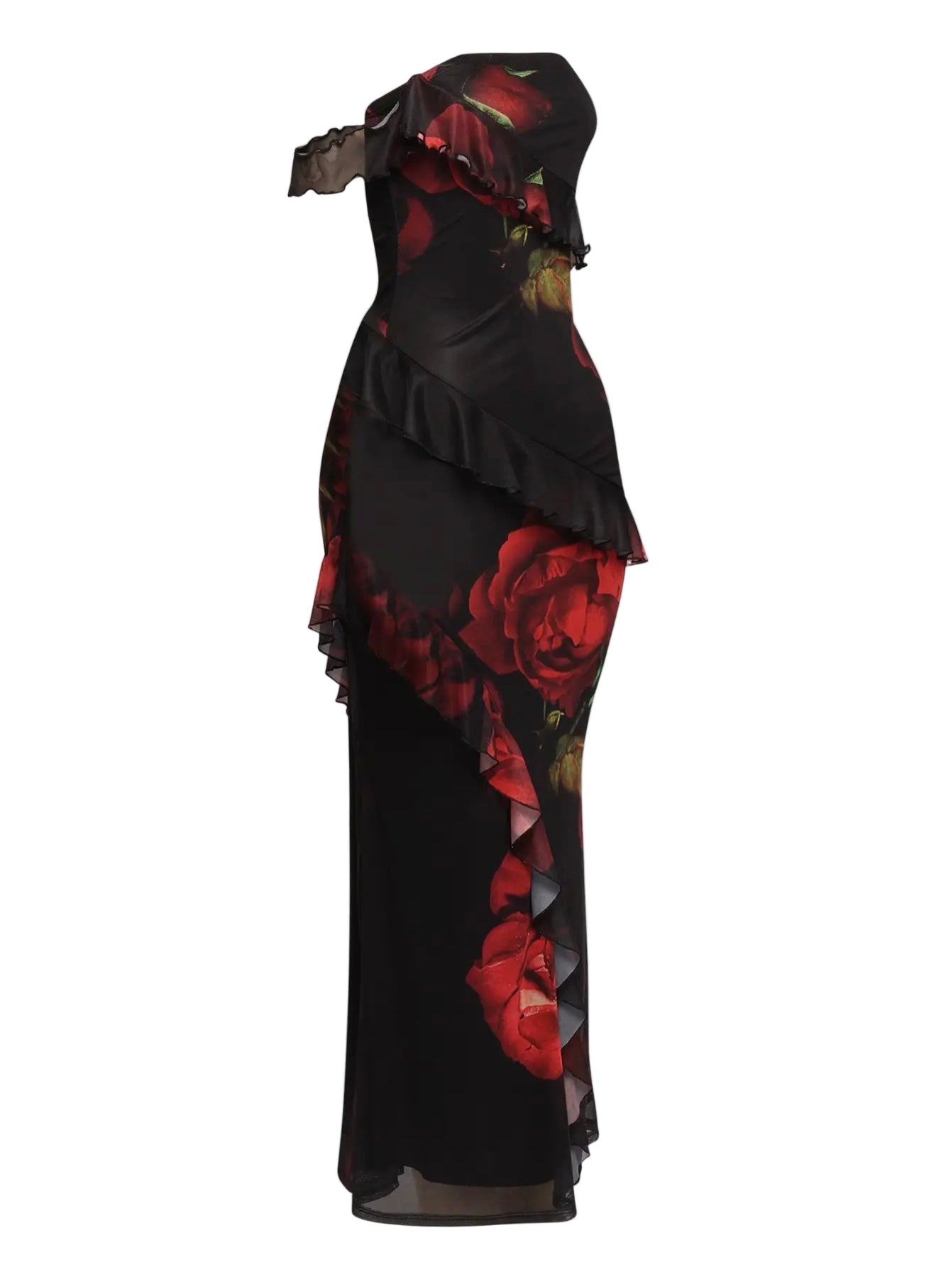 Rose Ruffle Maxi Dress