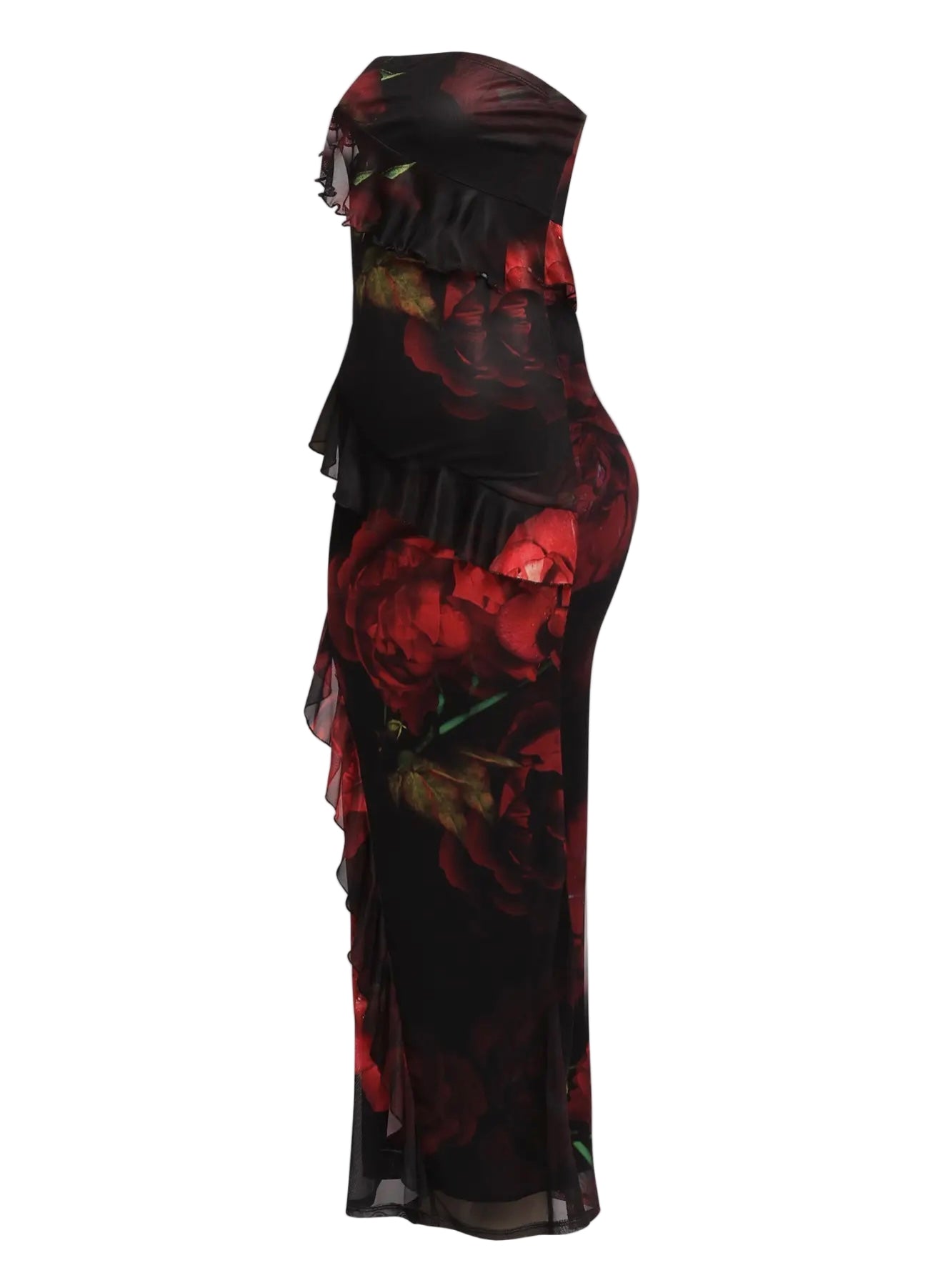 Rose Ruffle Maxi Dress