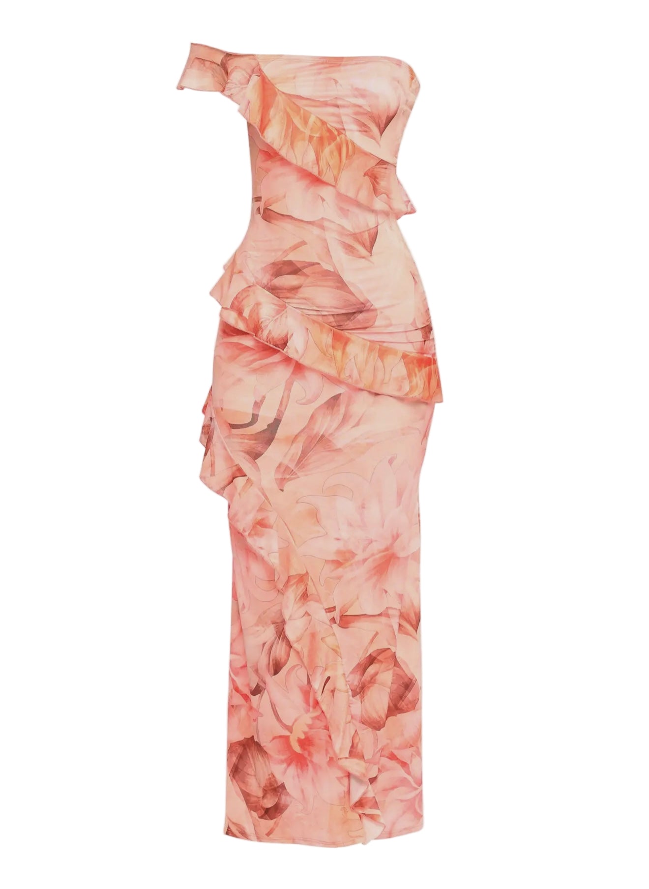 Rose Ruffle Maxi Dress