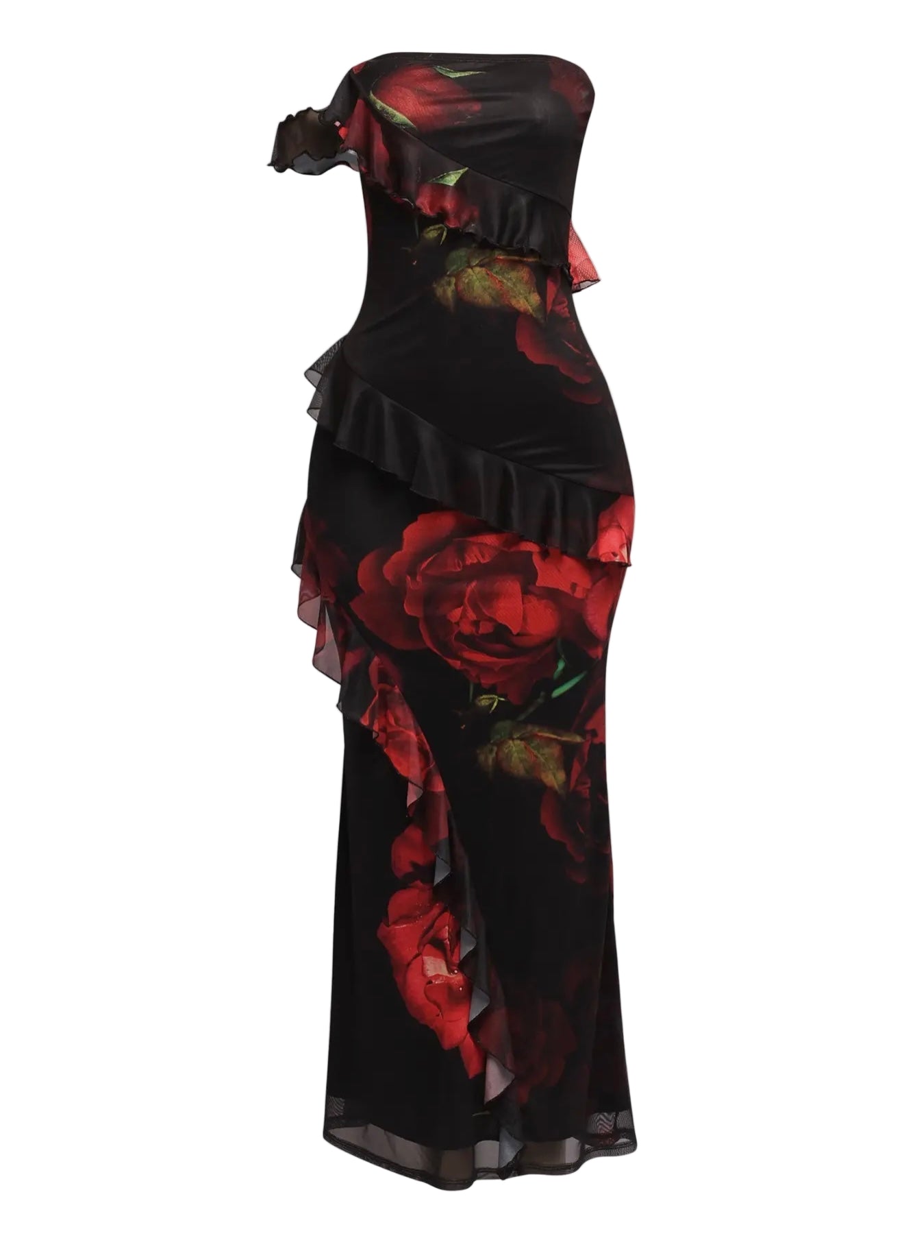 Rose Ruffle Maxi Dress