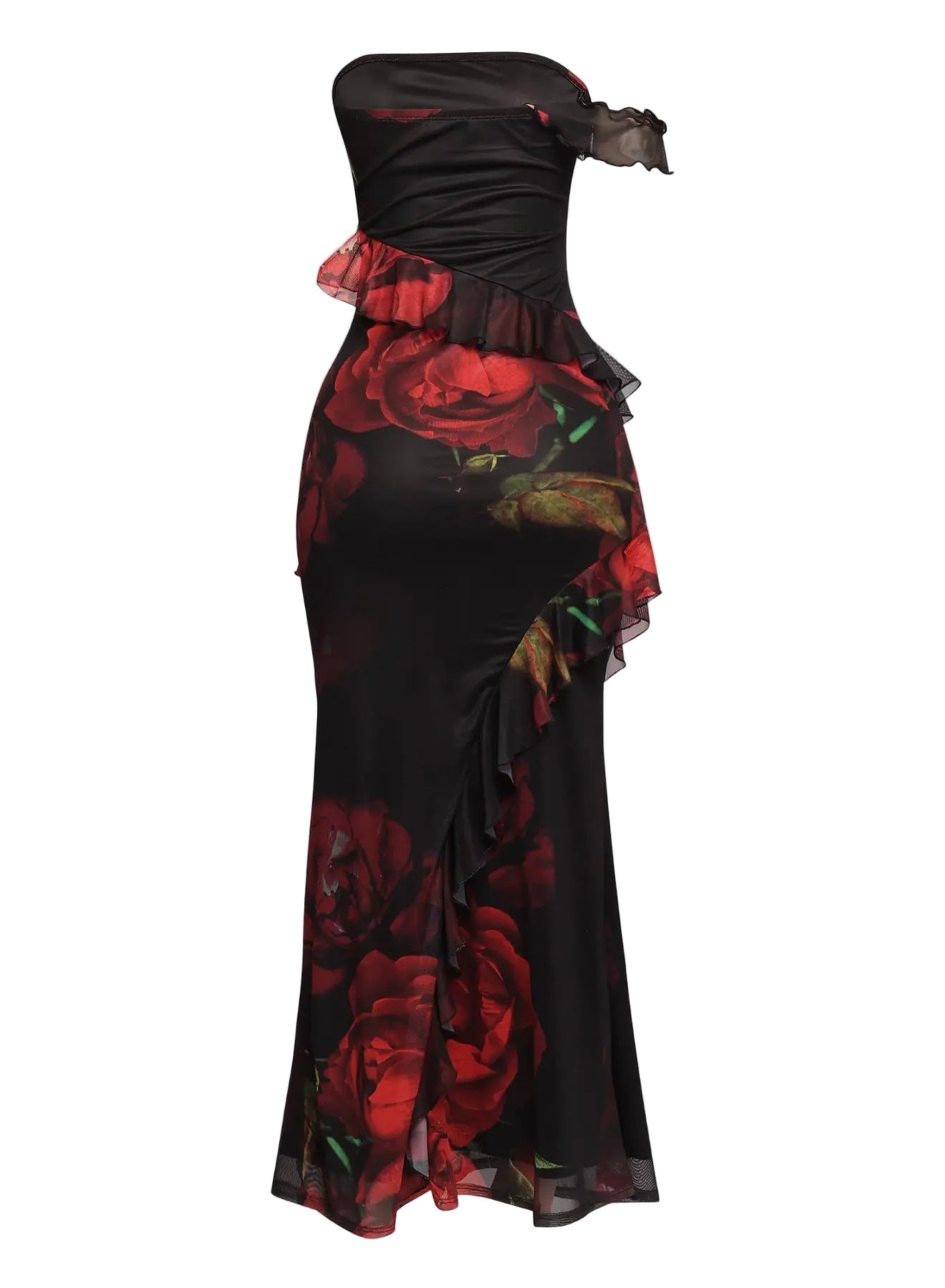 Rose Ruffle Maxi Dress