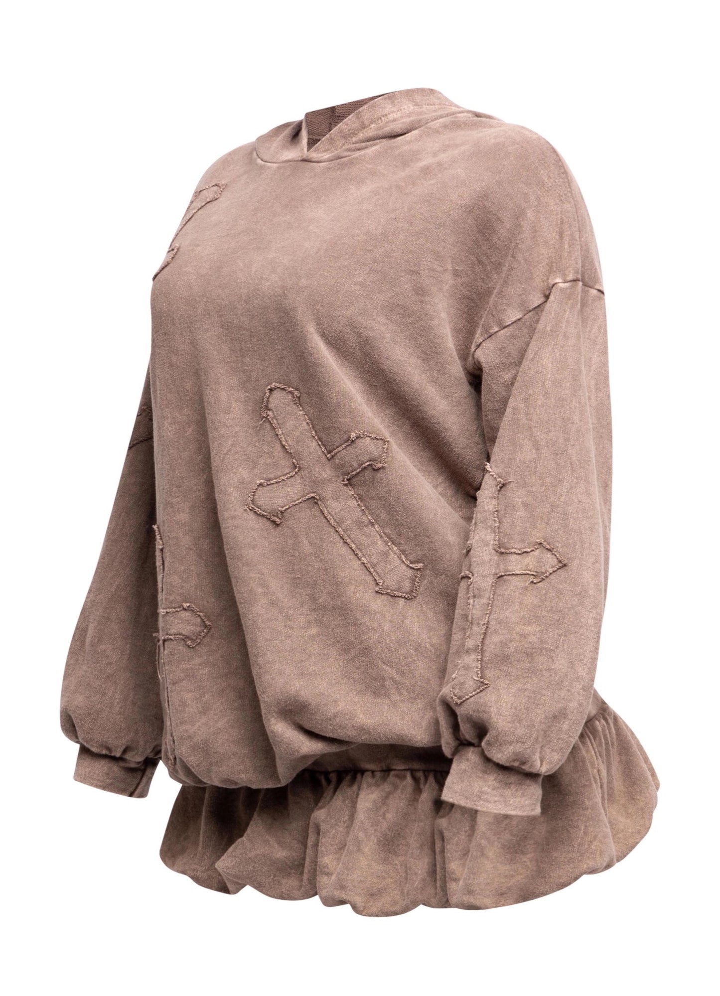 Holy Cross Hoodie & Bubble Mini Skirt Set