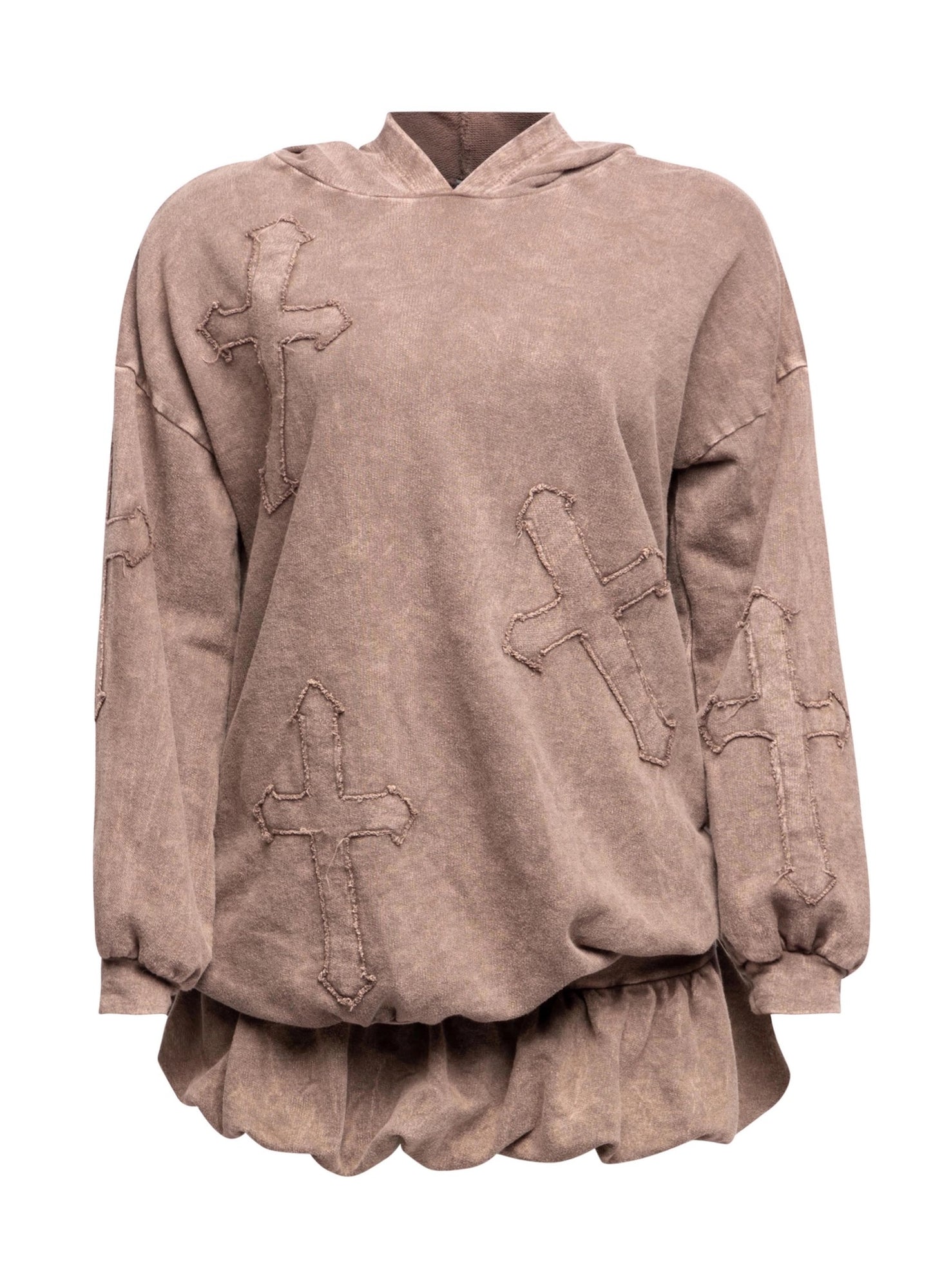 Holy Cross Hoodie & Bubble Mini Skirt Set