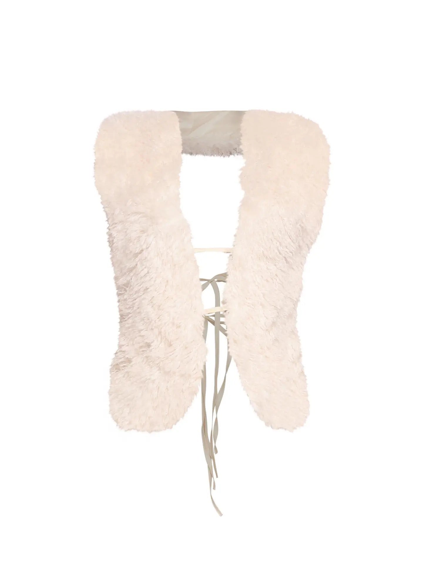 Faux Fur Open Back Sleeveless Vest