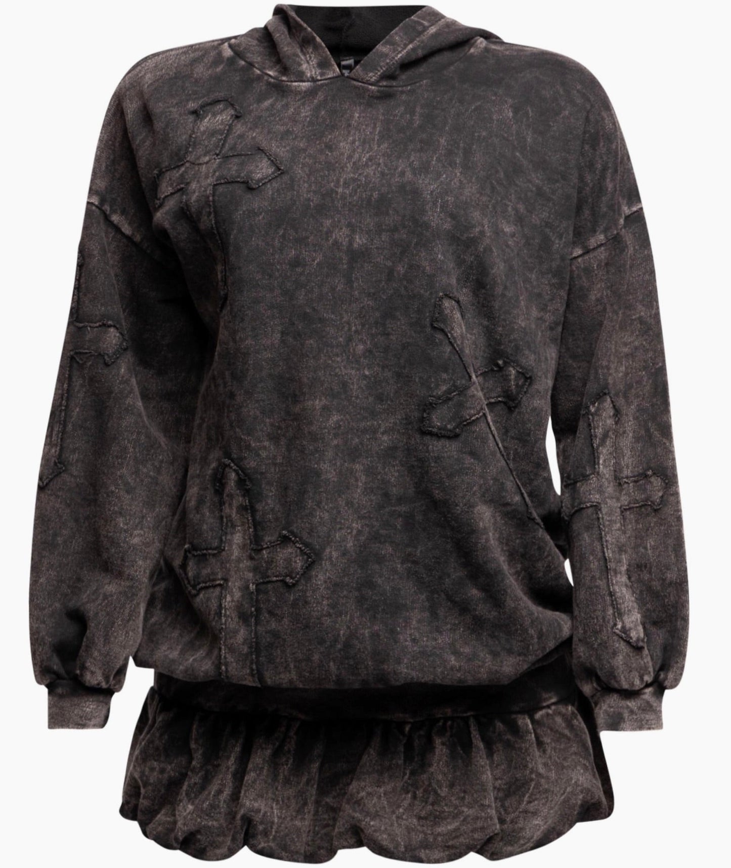 Holy Cross Hoodie & Bubble Mini Skirt Set