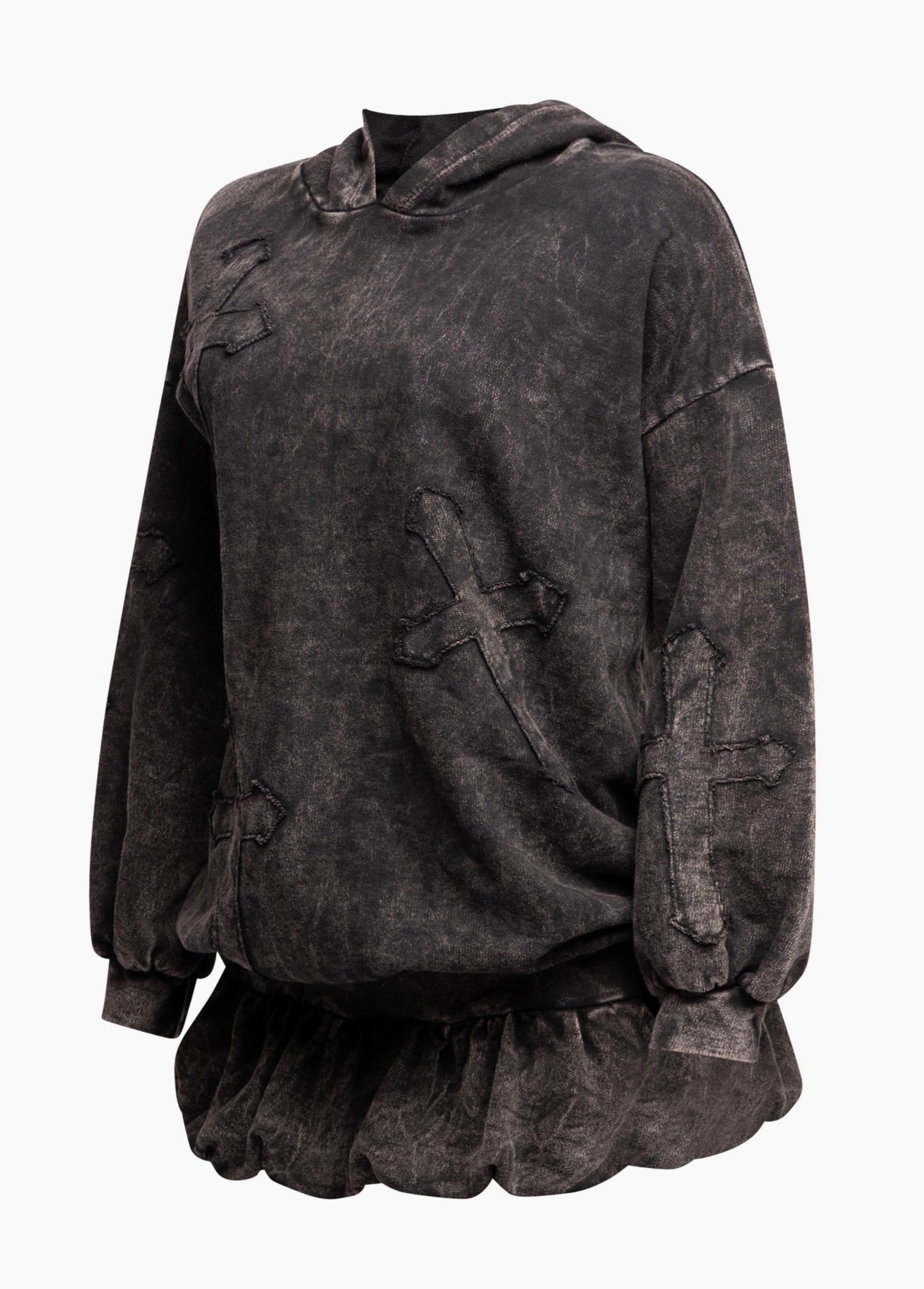 Holy Cross Hoodie & Bubble Mini Skirt Set