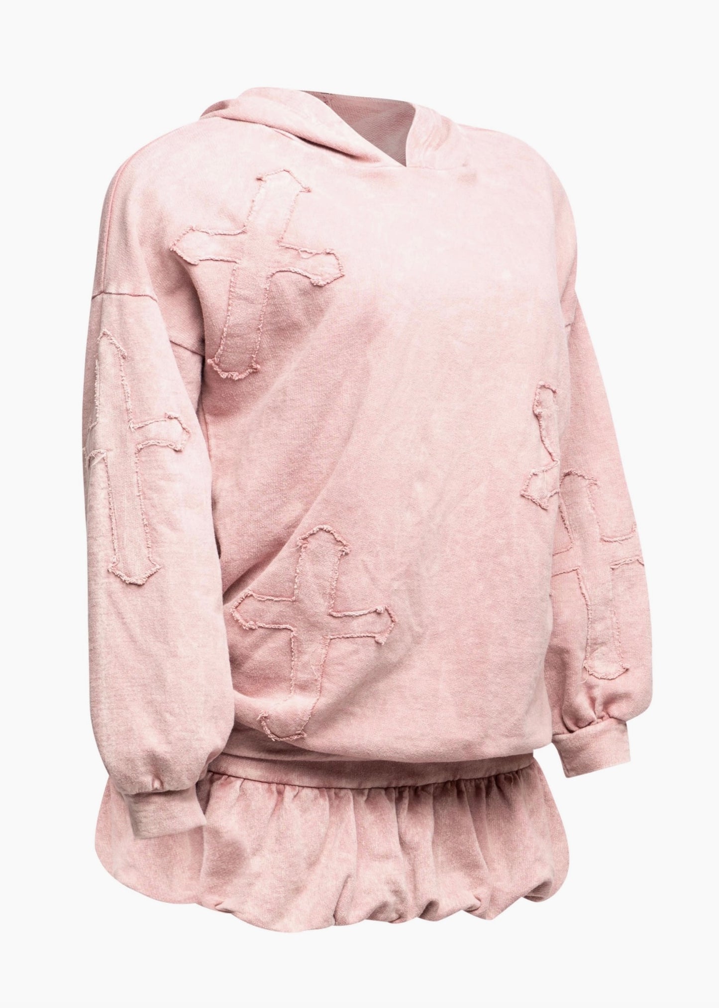 Holy Cross Hoodie & Bubble Mini Skirt Set